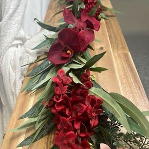 20 Burgundy, red and sage flower garlands